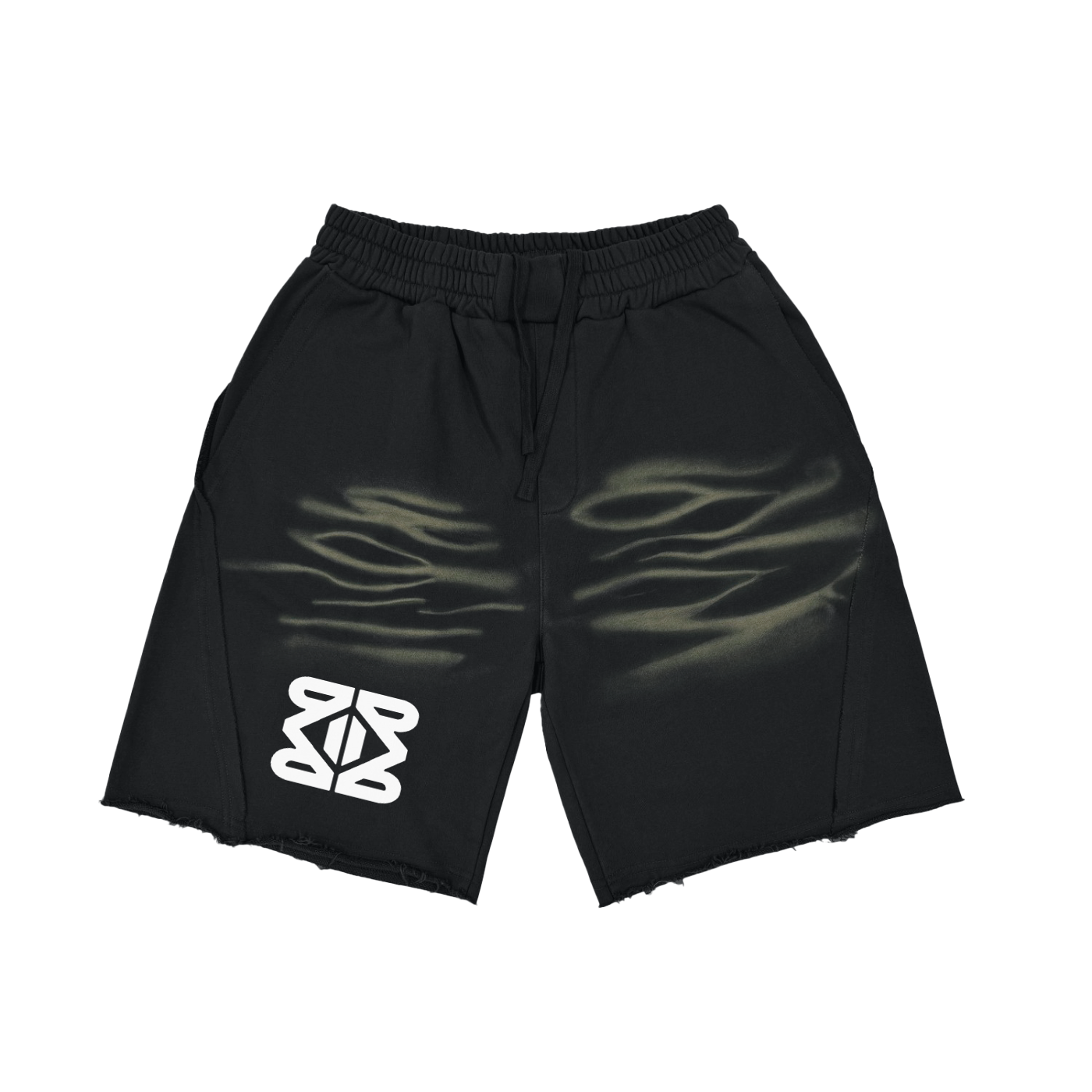 YM CARRAL Vintage Washed Tiger Stripes Short Pants