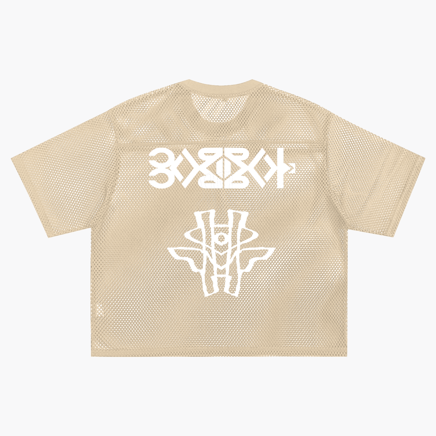 YM CARRAL + ALIEN MONEY See-through Boxy Net T-Shirt