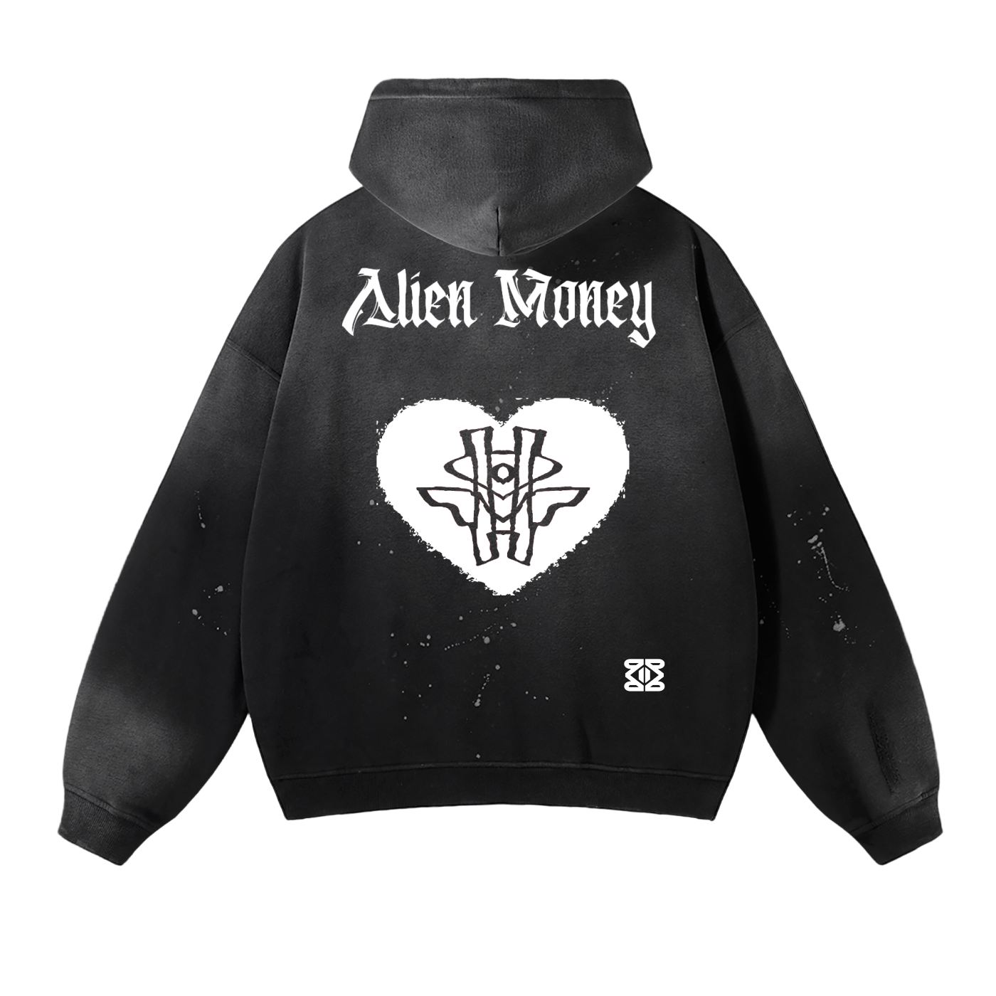 YM CARRAL + ALIEN MONEY Vintage Washed Frayed Fleece Hoodie