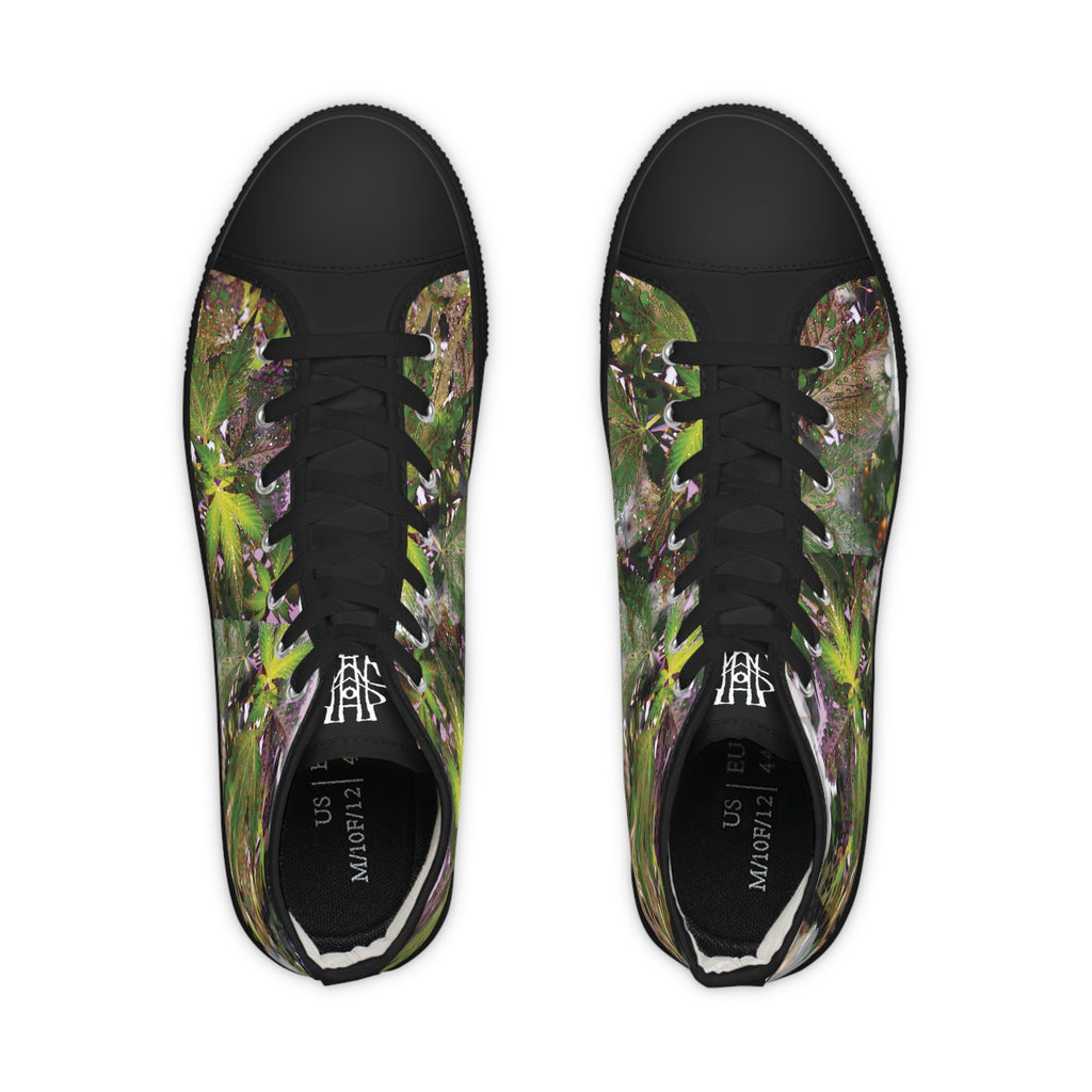 YM CARRAL Stylish High Top Sneakers for Nature Lovers, Trendy Sneakers, 420, Custom Footwear, Unique Gift, Summer Fashion