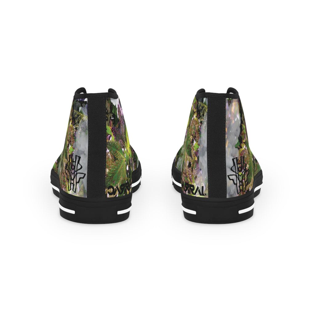 YM CARRAL Stylish High Top Sneakers for Nature Lovers, Trendy Sneakers, 420, Custom Footwear, Unique Gift, Summer Fashion
