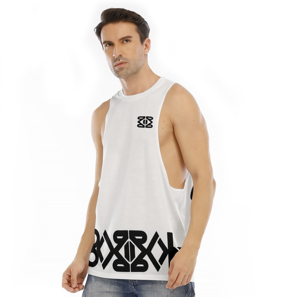 YM CARRAL  Men's O-neck Long Tank Top
