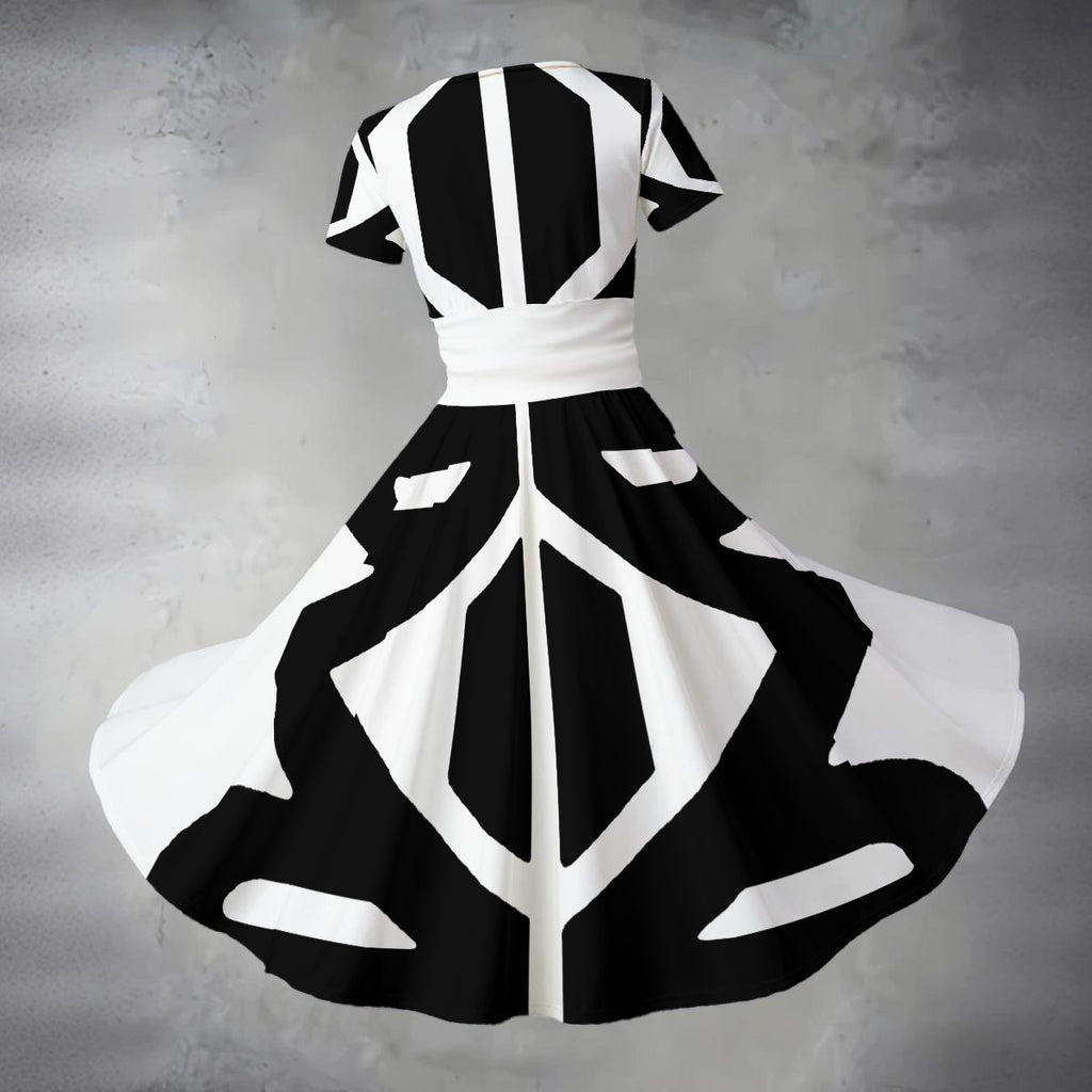 YM CARRAL V Neck Midi Dress