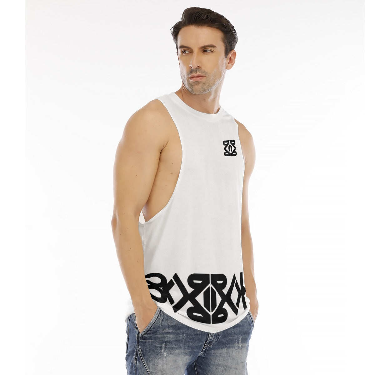 YM CARRAL  Men's O-neck Long Tank Top