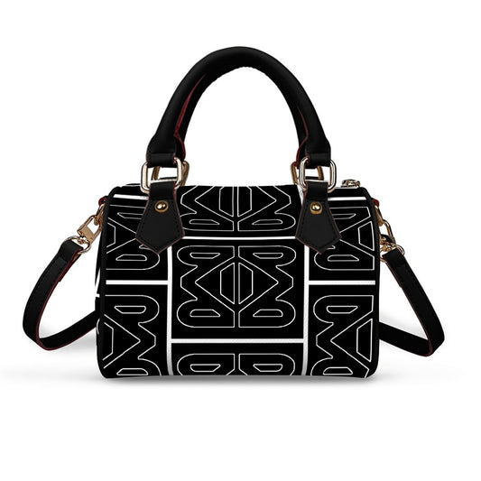 YM CARRAL Classic Barrel-Shaped PU Leather Handbag