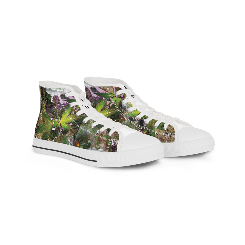 YM CARRAL Stylish High Top Sneakers for Nature Lovers, Trendy Sneakers, 420, Custom Footwear, Unique Gift, Summer Fashion