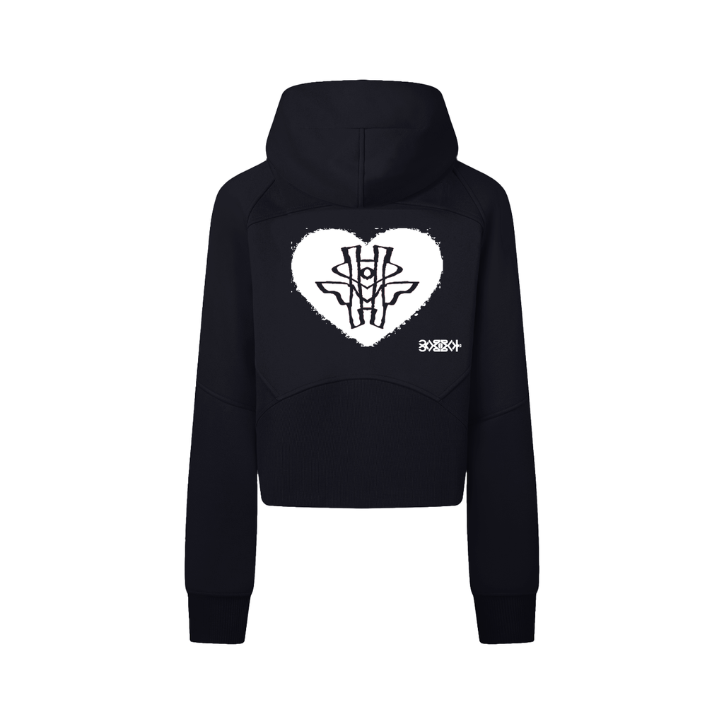 YM CARRAL × ALIEN MONEY Cropped Zip-Through Hoodie