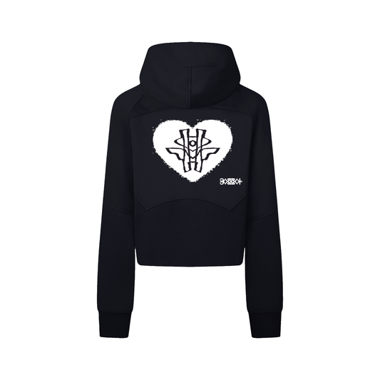 Cropped Zip-Through Hoodie