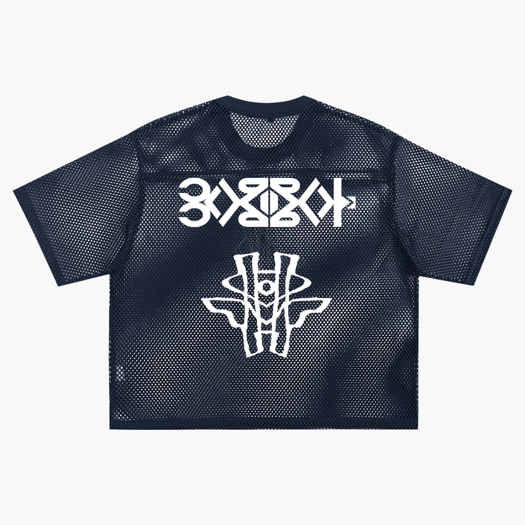 YM CARRAL + ALIEN MONEY  See-through Boxy Net T-Shirt