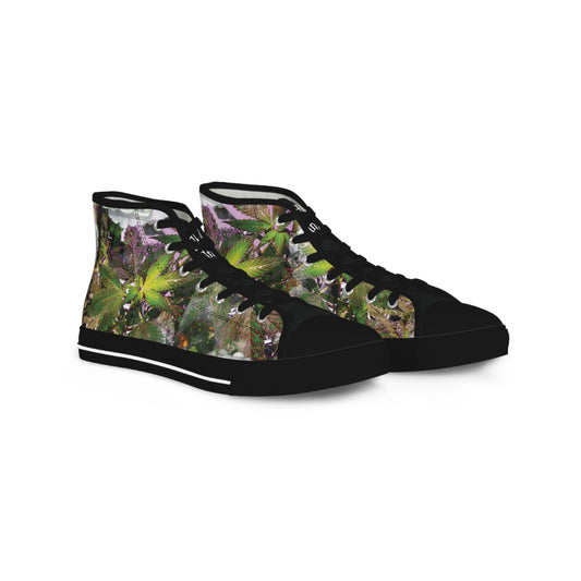 YM CARRAL Stylish High Top Sneakers for Nature Lovers, Trendy Sneakers, 420, Custom Footwear, Unique Gift, Summer Fashion