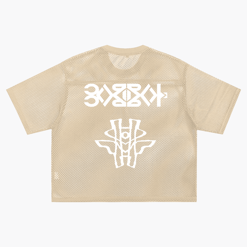 YM CARRAL + ALIEN MONEY  See-through Boxy Net T-Shirt